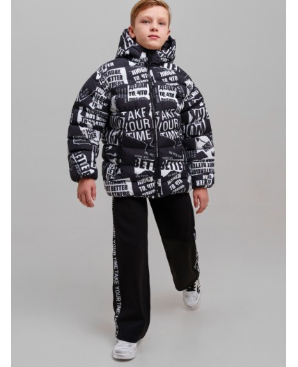 Куртка текстильная с полиуретановым покрытием для мальчиков черный