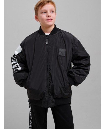 Куртка текстильная с полиуретановым покрытием для мальчиков черный