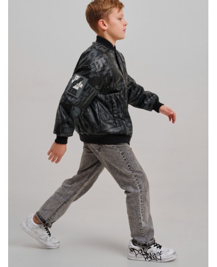 Куртка кожаная для мальчиков черный