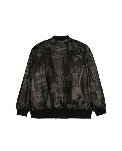 Куртка кожаная для мальчиков черный