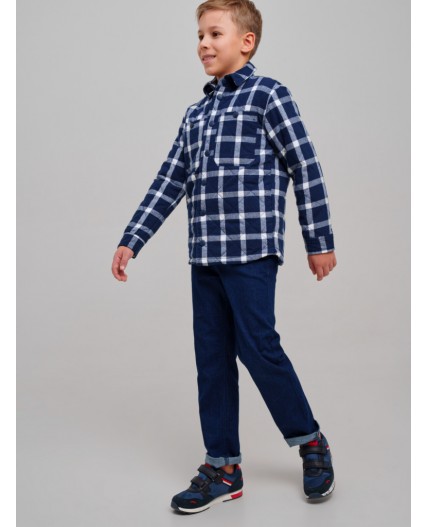 Куртка текстильная для мальчиков белый,тёмно-синий