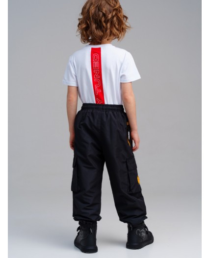 Брюки текстильные с полиуретановым покрытием для мальчиков черный