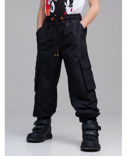 Брюки текстильные с полиуретановым покрытием для мальчиков черный