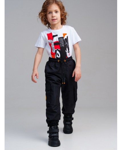 Брюки текстильные с полиуретановым покрытием для мальчиков черный