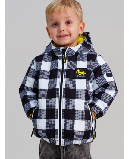 Куртка детская текстильная с полиуретановым покрытием для мальчиков черный,белый