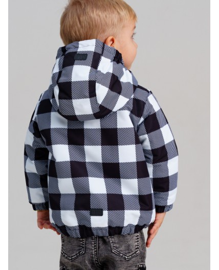 Куртка детская текстильная с полиуретановым покрытием для мальчиков черный,белый