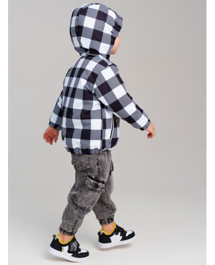 Куртка детская текстильная с полиуретановым покрытием для мальчиков черный,белый