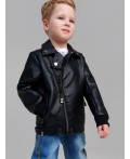 Куртка кожаная для мальчиков черный