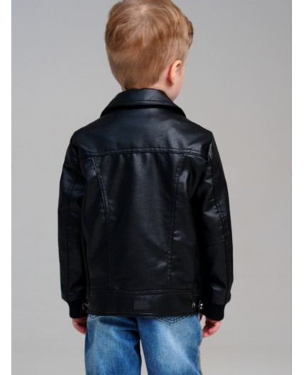 Куртка кожаная для мальчиков черный