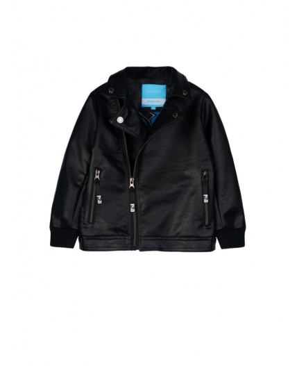 Куртка кожаная для мальчиков черный