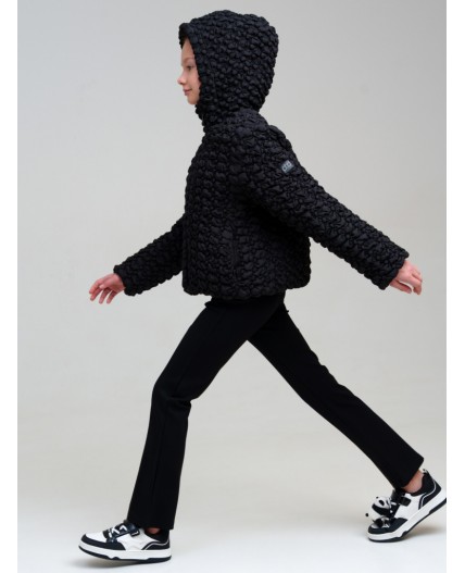 Куртка текстильная с полиуретановым покрытием для девочек черный