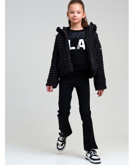 Куртка текстильная с полиуретановым покрытием для девочек черный