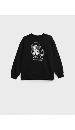 Толстовка трикотажная для девочек черный