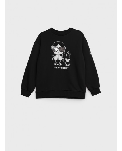 Толстовка трикотажная для девочек черный