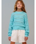 Джемпер трикотажный для девочек голубой