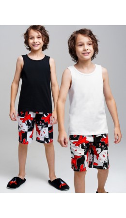 Майка трикотажная для мальчиков, 2 шт в комплекте черный,белый