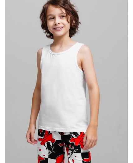 Майка трикотажная для мальчиков, 2 шт в комплекте черный,белый