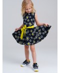 Платье текстильное для девочек черный,белый,жёлтый