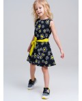 Платье текстильное для девочек черный,белый,жёлтый