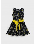 Платье текстильное для девочек черный,белый,жёлтый
