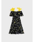 Сарафан текстильный для девочек черный,белый,жёлтый