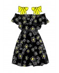 Сарафан текстильный для девочек черный,белый,жёлтый