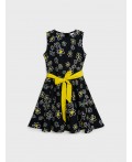 Платье текстильное для девочек черный,белый,жёлтый