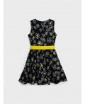 Платье текстильное для девочек черный,белый,жёлтый