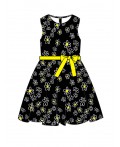 Платье текстильное для девочек черный,белый,жёлтый