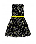 Платье текстильное для девочек черный,белый,жёлтый