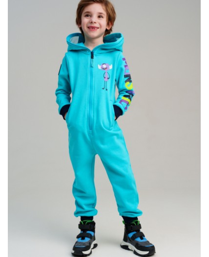 Комбинезон трикотажный для мальчиков голубой