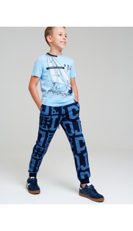 Брюки трикотажные для мальчиков тёмно-синий,синий