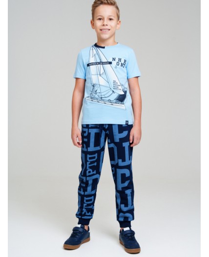 Брюки трикотажные для мальчиков тёмно-синий,синий