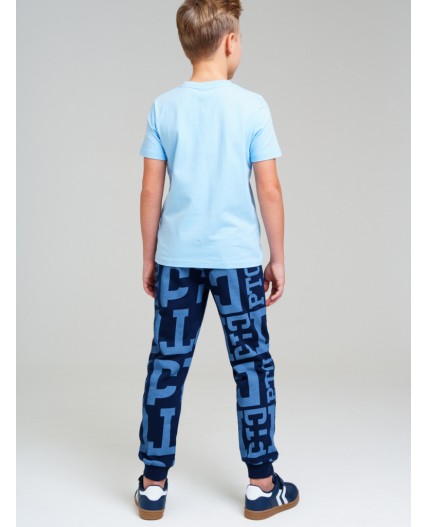 Брюки трикотажные для мальчиков тёмно-синий,синий