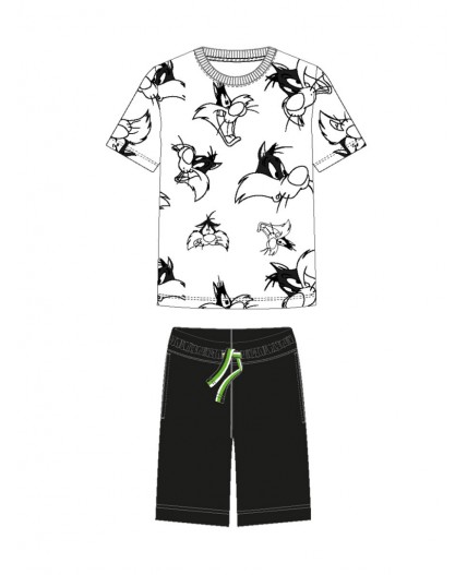 Пижама трикотажная для мальчиков белый,черный