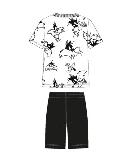 Пижама трикотажная для мальчиков белый,черный