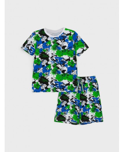 Пижама трикотажная для мальчиков разноцветный
