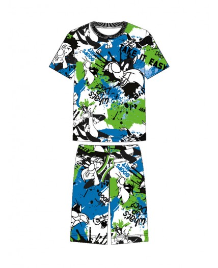 Пижама трикотажная для мальчиков разноцветный