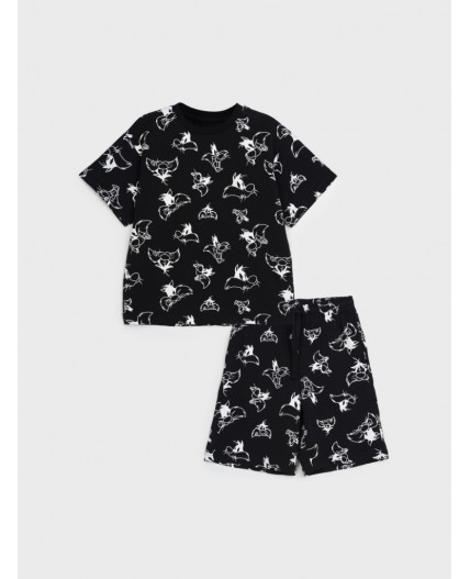 Пижама трикотажная для мальчиков черный,белый