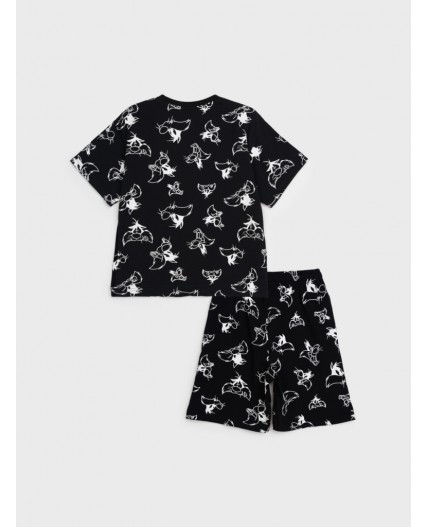 Пижама трикотажная для мальчиков черный,белый
