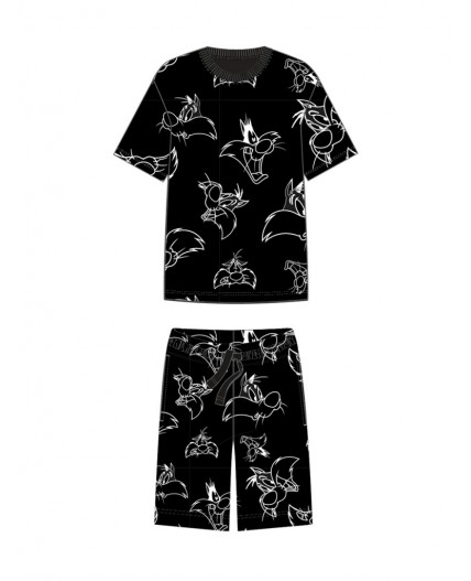 Пижама трикотажная для мальчиков черный,белый