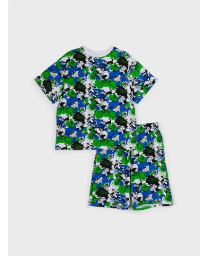Пижама трикотажная для мальчиков разноцветный