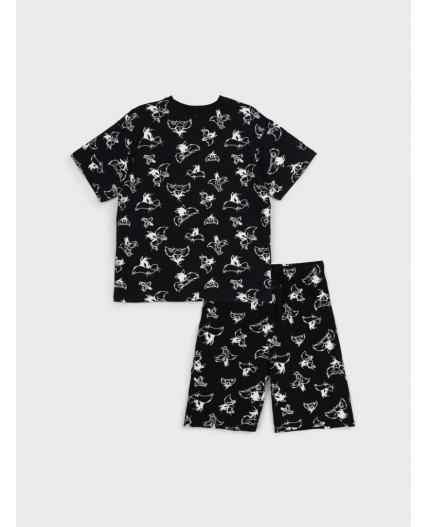 Пижама трикотажная для мальчиков черный,белый