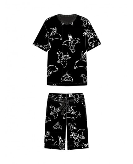 Пижама трикотажная для мальчиков черный,белый