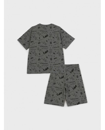 Пижама трикотажная для мальчиков серый,черный