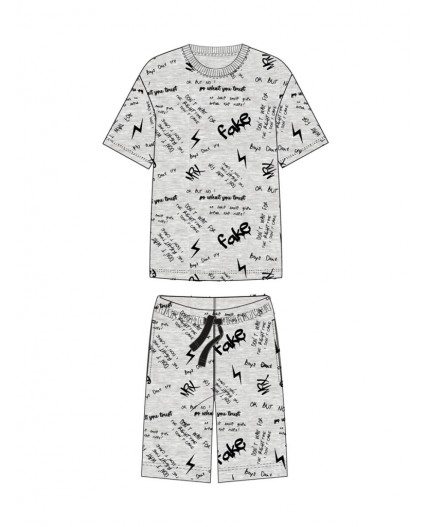 Пижама трикотажная для мальчиков серый,черный