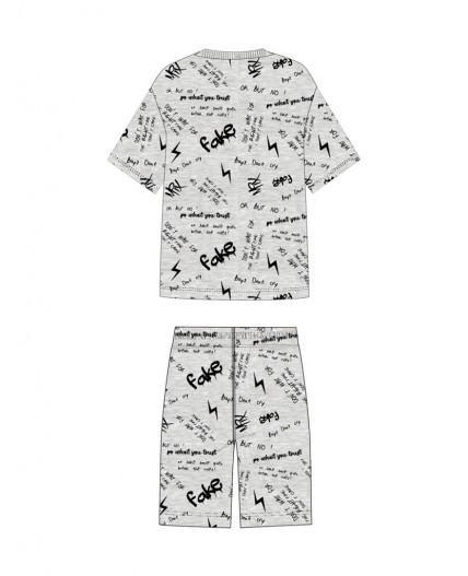 Пижама трикотажная для мальчиков серый,черный