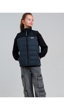 Жилет текстильный с полиуретановым покрытием для девочек разноцветный