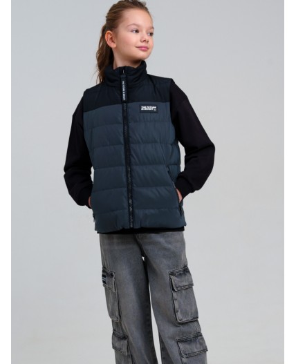 Жилет текстильный с полиуретановым покрытием для девочек разноцветный