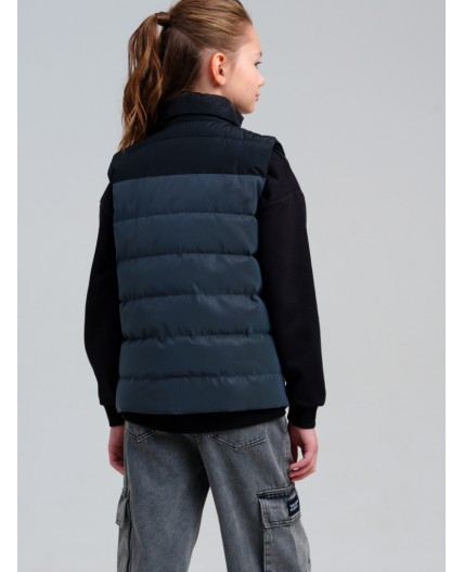 Жилет текстильный с полиуретановым покрытием для девочек разноцветный